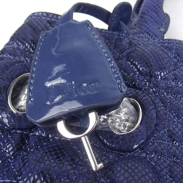Christian Dior 1885 Snake Grain Leather Handbag-Blue